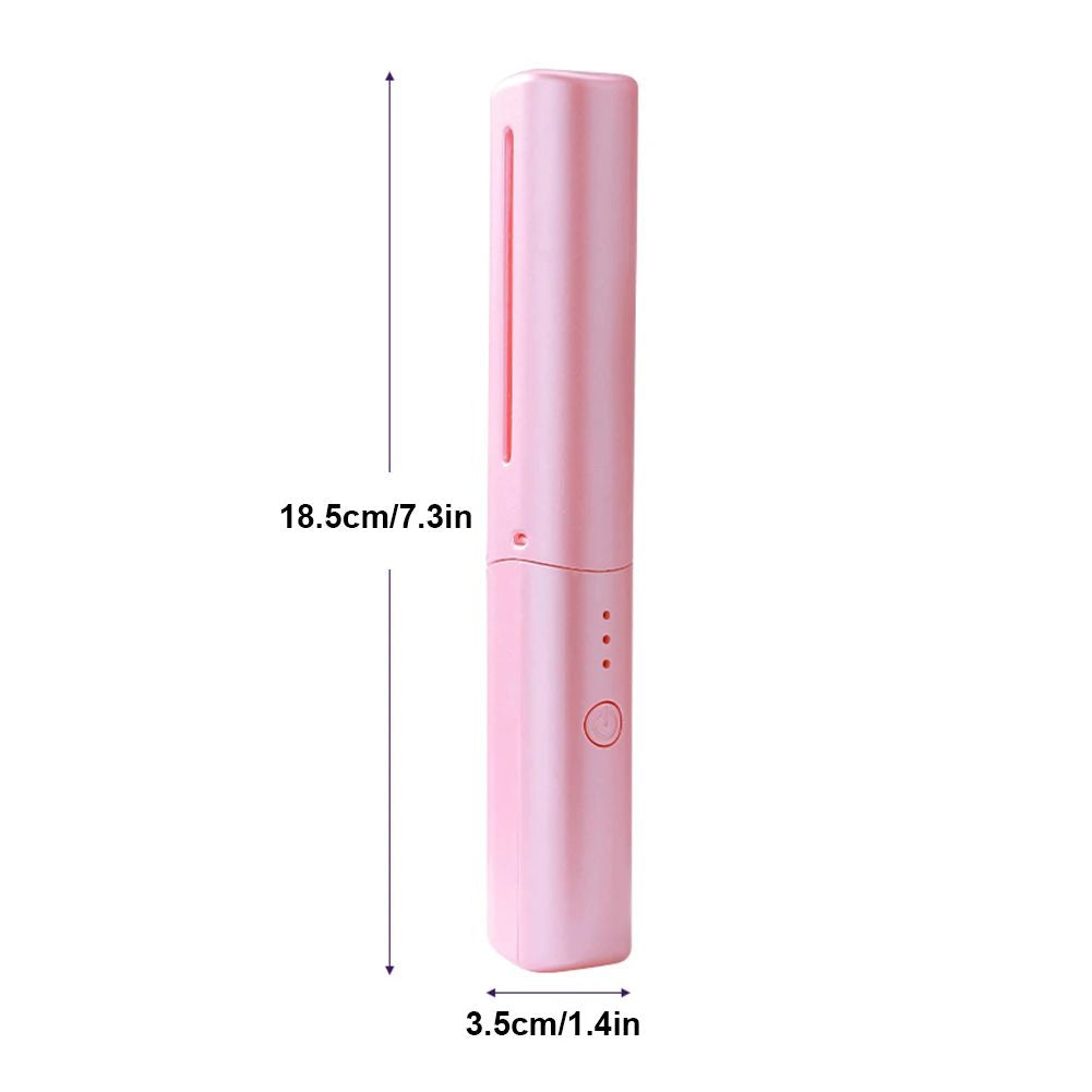 Cordless Hair Straightener Brush – USB Rechargeable, Anti-Scald, 70-Minute Battery Life