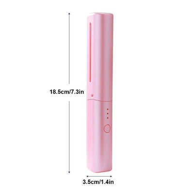 Cordless Hair Straightener Brush – USB Rechargeable, Anti-Scald, 70-Minute Battery Life