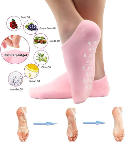 Waltok Cotton Moisturizing Gel Socks – Infused with Essential Oils